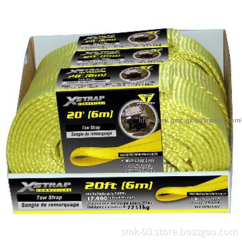 2\"X20\'Tow Straps Heavy duty 17000lbs PES webbing